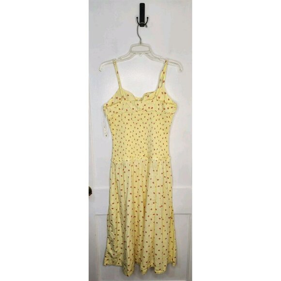 NWT Size Large Free People Lavender Daze Smocked Waist Dress Strawberry Print - Picture 2 of 8